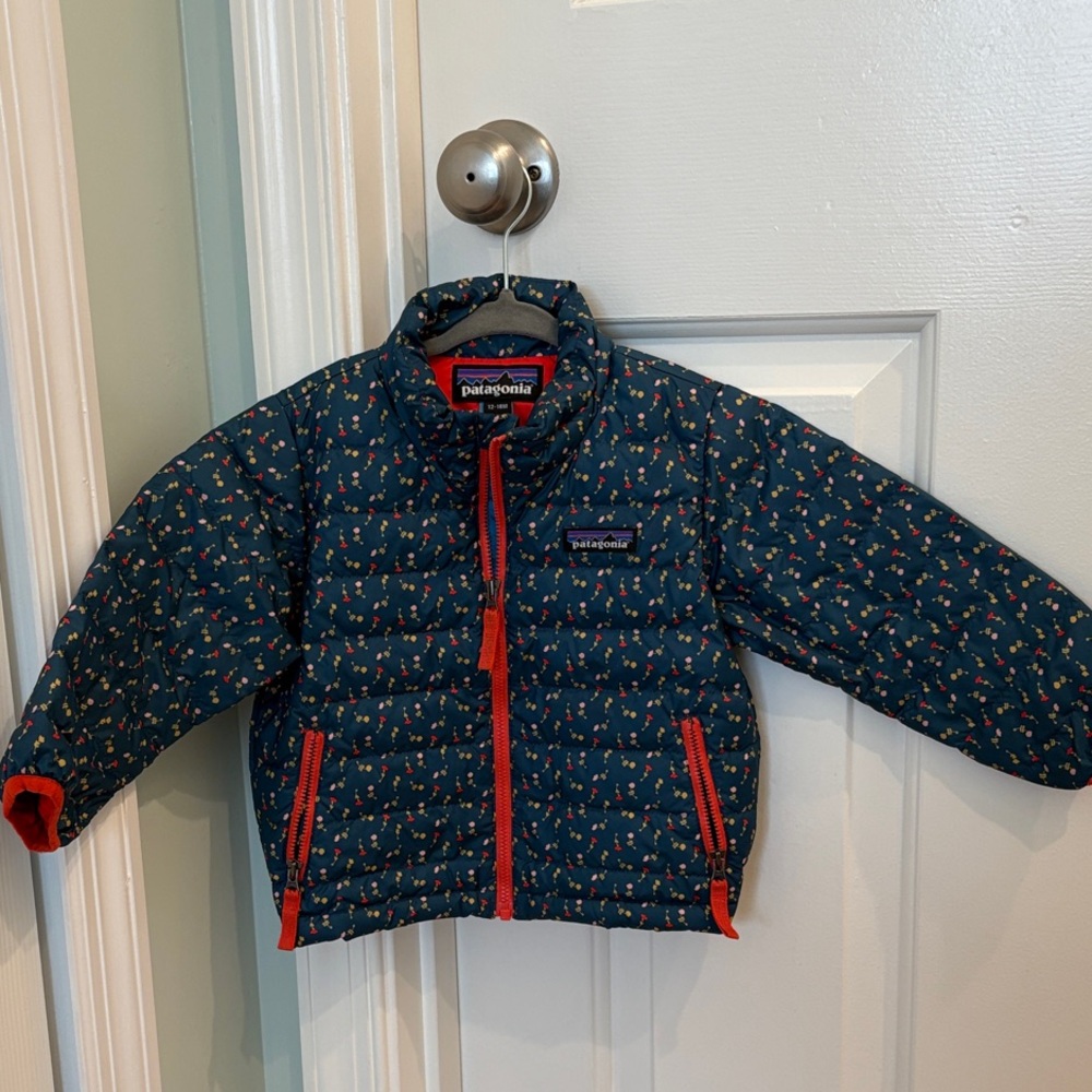 Patagonia Kids' Patterned Navy Puffer Jacket